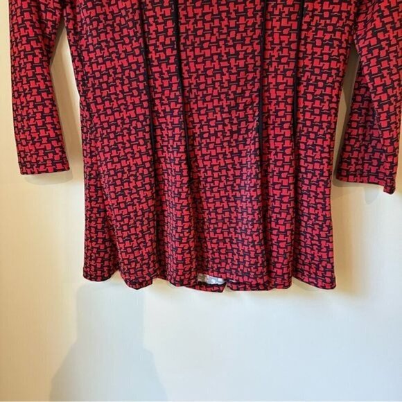 Maria Gabrielle Red and Black Peplum Blouse Size Small - Picture 4 of 6